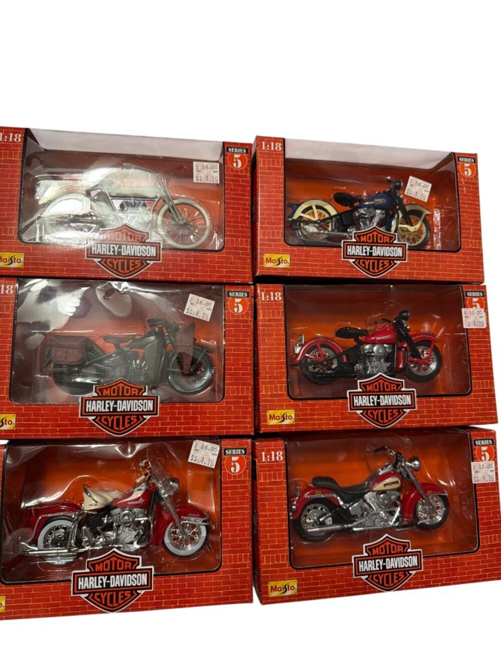 Harley-Davidson Maisto 1:18 Scale 1998 Series 5 Complete Set Die-Cast Motorcycle